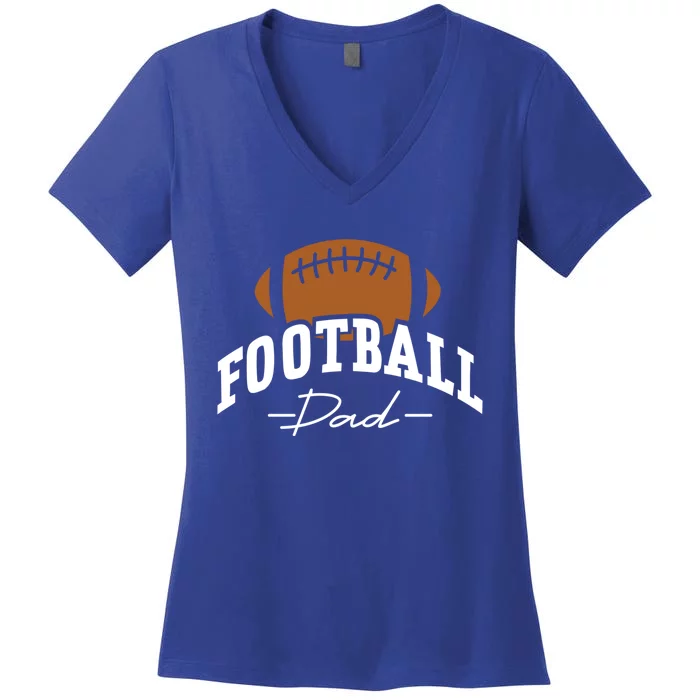 Football Dad For Him Family Matching Player FatherS Day Funny Gift Women's V-Neck T-Shirt