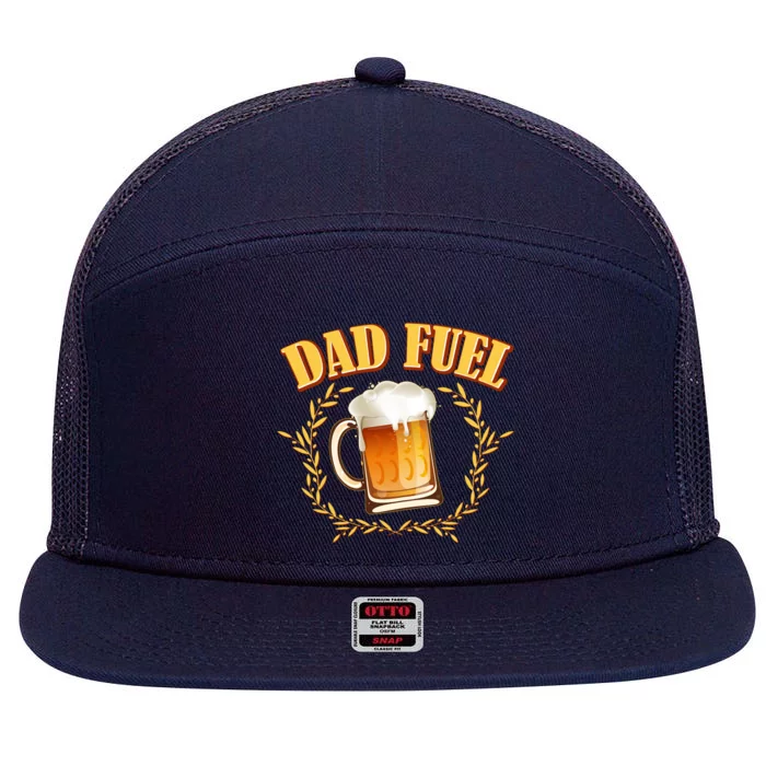 Funny Dad Fuel Beer Lover 7 Panel Mesh Trucker Snapback Hat