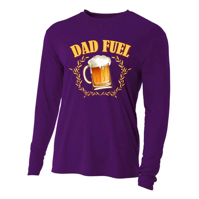 Funny Dad Fuel Beer Lover Cooling Performance Long Sleeve Crew