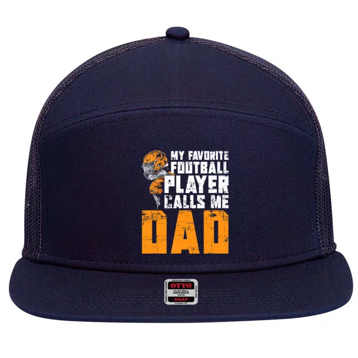 Fathers Day Football Player Dad American Sport Football 7 Panel Mesh Trucker Snapback Hat