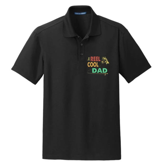 Fathers Day Funny Fisherman Reel Cool Dad Fishing Lover Dry Zone Grid Performance Polo