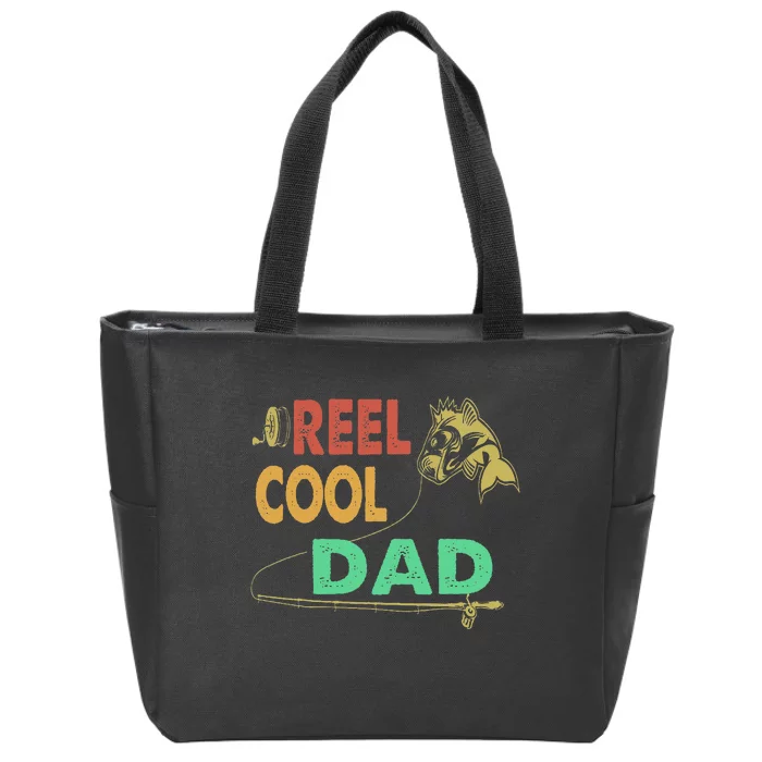 Fathers Day Funny Fisherman Reel Cool Dad Fishing Lover Zip Tote Bag