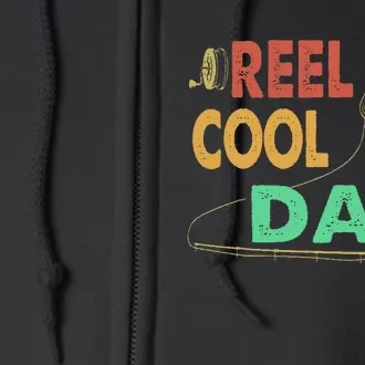 Fathers Day Funny Fisherman Reel Cool Dad Fishing Lover Full Zip Hoodie