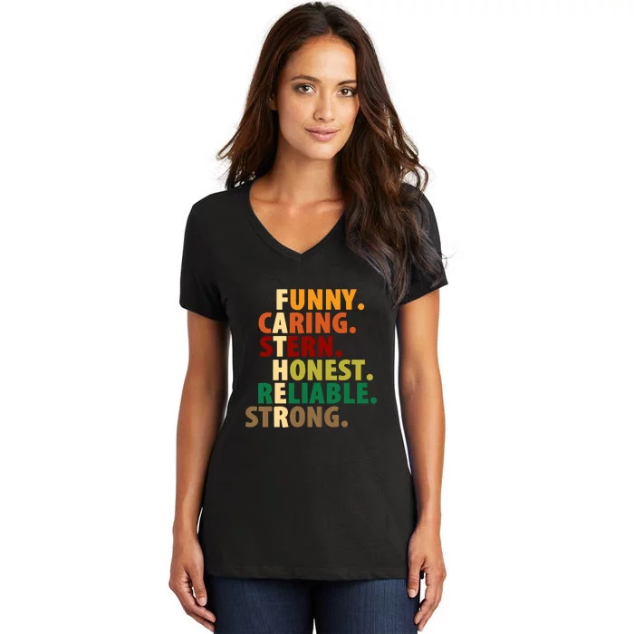 Fathers Day Funny Dad Gift Women's V-Neck T-Shirt