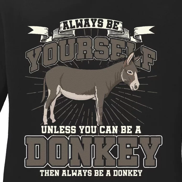 Funny Donkey Ladies Long Sleeve Shirt