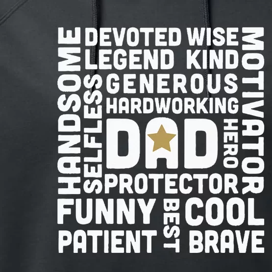 Father's Day For Dads Worlds Greatest Dad Proud Father Performance Fleece Hoodie