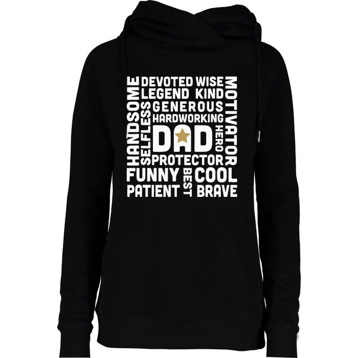 Father's Day For Dads Worlds Greatest Dad Proud Father Womens Funnel Neck Pullover Hood