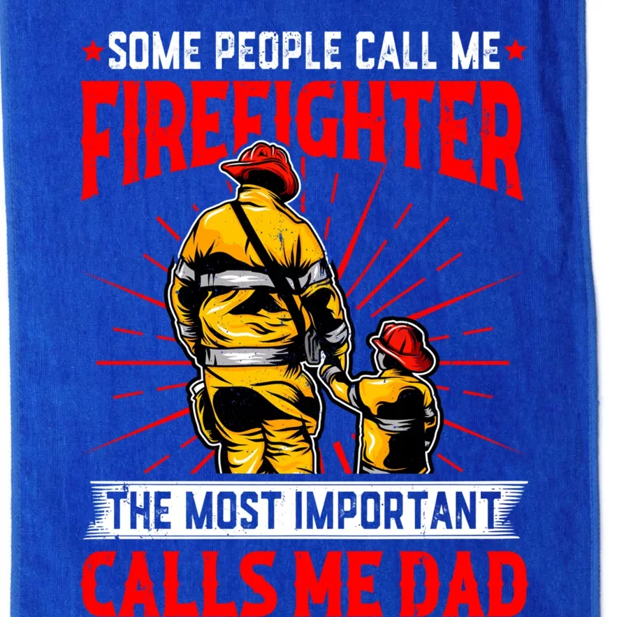 Fire Dad Fathers Day Firefighter Dad Daddy Papa Grandpa Funny Gift Platinum Collection Golf Towel