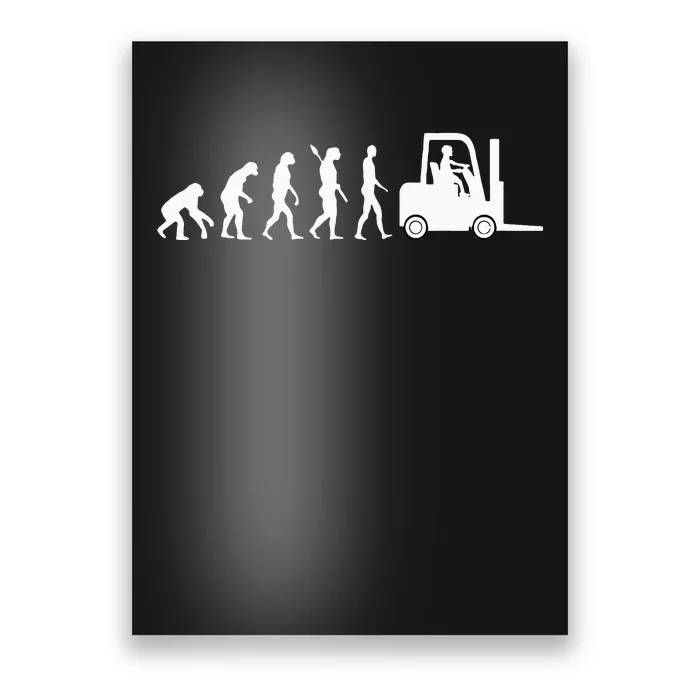 Forklift Driver Fork Hoist Evolution Warehouse Worker Poster