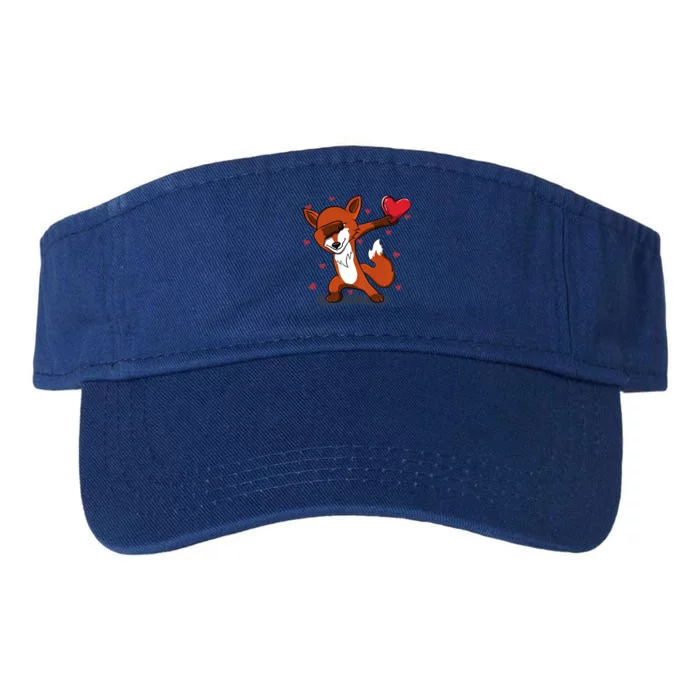 Funny Dabbing Fox Heart Valentine's Day Gift Valucap Bio-Washed Visor