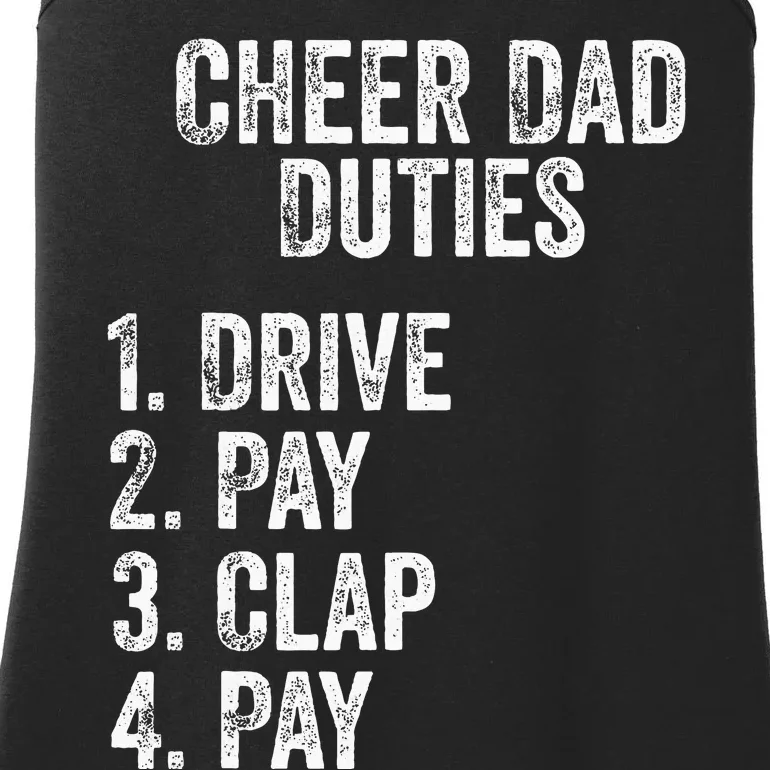 Fathers Day Funny Cheer Dad Duties Drive Pay Clap Ladies Essential Tank