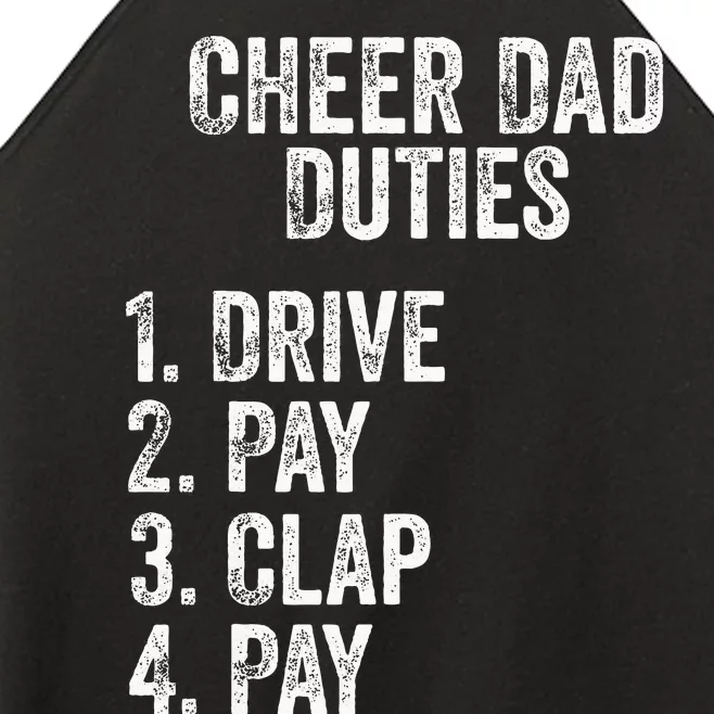 Fathers Day Funny Cheer Dad Duties Drive Pay Clap Women’s Perfect Tri Rocker Tank