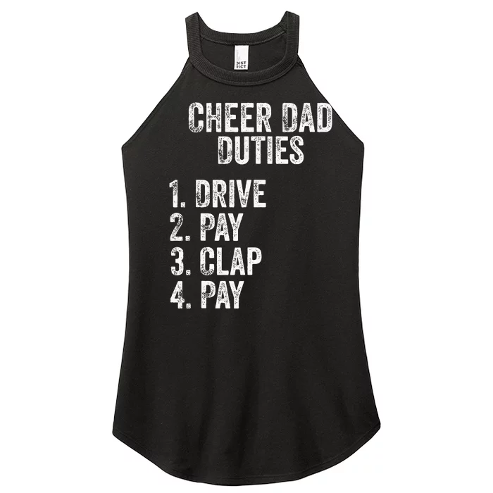 Fathers Day Funny Cheer Dad Duties Drive Pay Clap Women’s Perfect Tri Rocker Tank