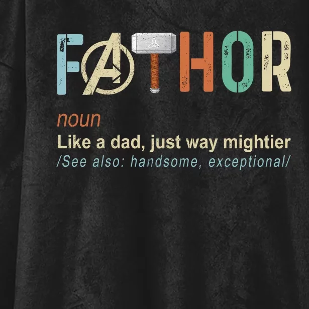 Father's Day Fathor Like Regular Dad Just Way Mightier Hero Hooded Wearable Blanket