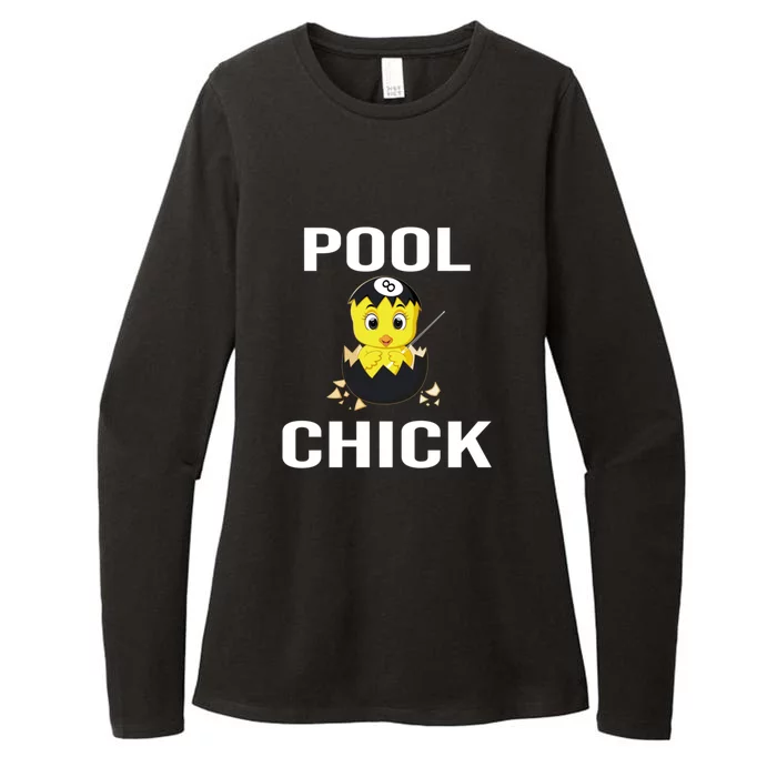 Father's Day Funny Pool Chick 8 Ball Billiards Gift For Dad Womens CVC Long Sleeve Shirt