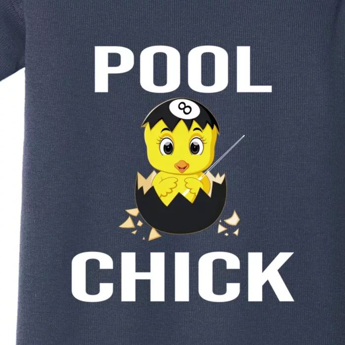 Father's Day Funny Pool Chick 8 Ball Billiards Gift For Dad Baby Bodysuit