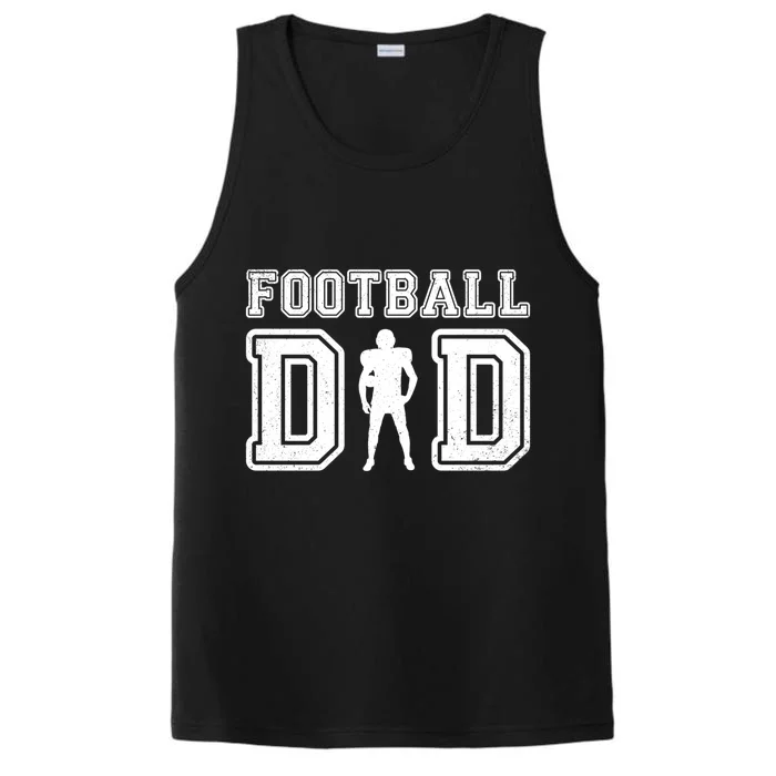 Football Dad FatherS Day Vintage Football Daddy Papa Father Great Gift Performance Tank