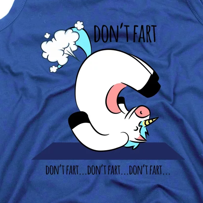 Funny Don't Fart Unicorn Doing Yoga Workout Pose Gift Tank Top