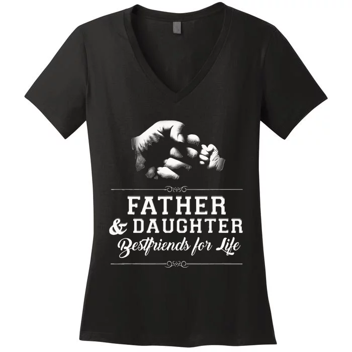 Father Daughter Friends Fist Bump Dad Fathers Day Women's V-Neck T-Shirt