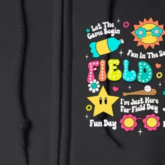 Field Day Fun Day Let The Games Begin 2024 Teacher Full Zip Hoodie