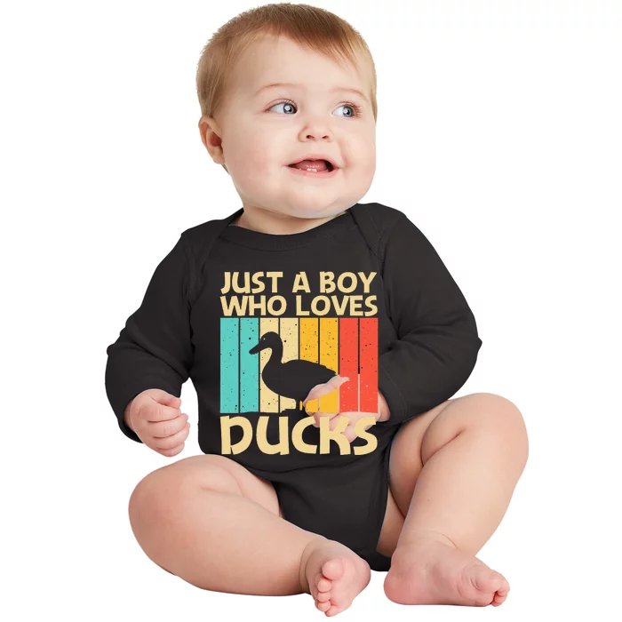 Funny Duck Farmer Hunting Lovers Baby Long Sleeve Bodysuit