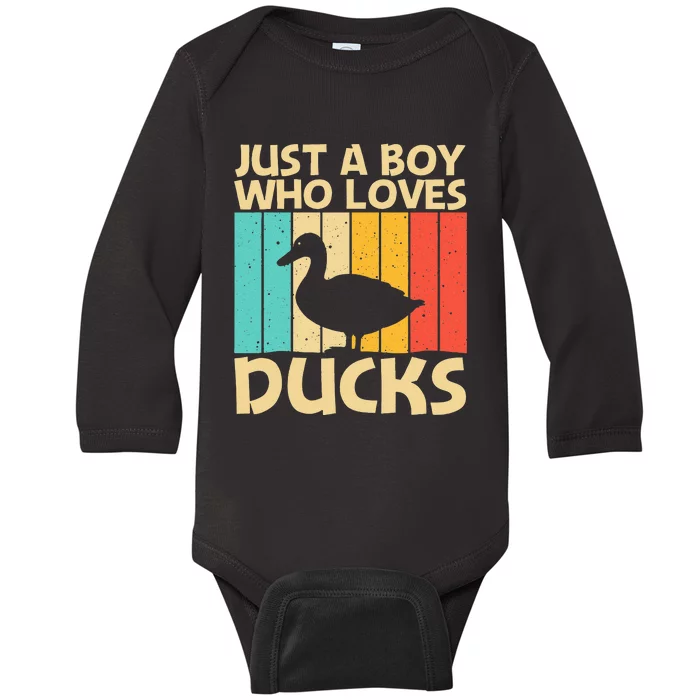 Funny Duck Farmer Hunting Lovers Baby Long Sleeve Bodysuit