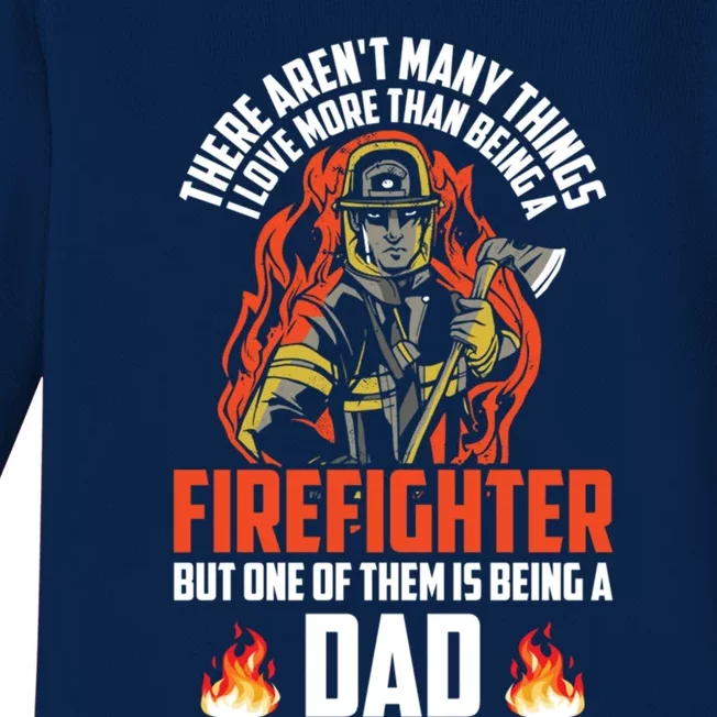 Firefighter Dad Firefighting Best Daddy Ever Fathers Day Gift Baby Long Sleeve Bodysuit