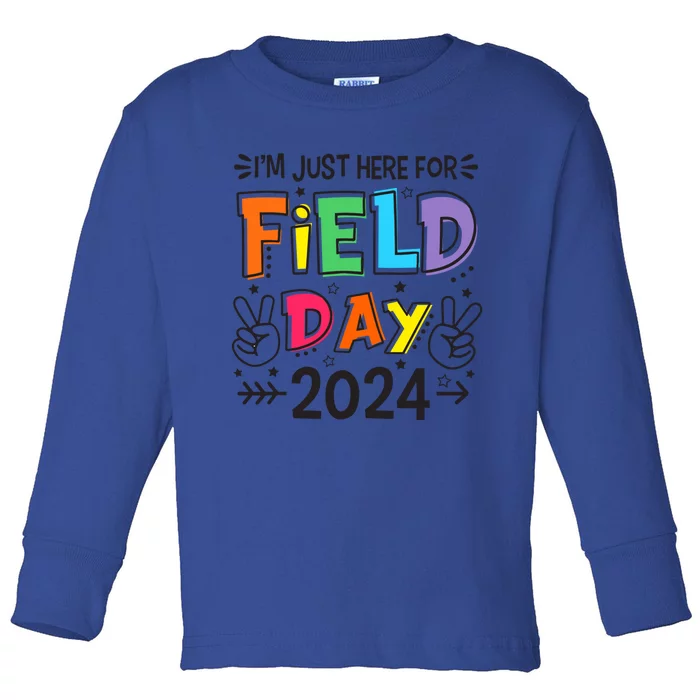 Field Day Fun Day Funny For Teacher Field Day 2024 Gift Toddler Long Sleeve Shirt