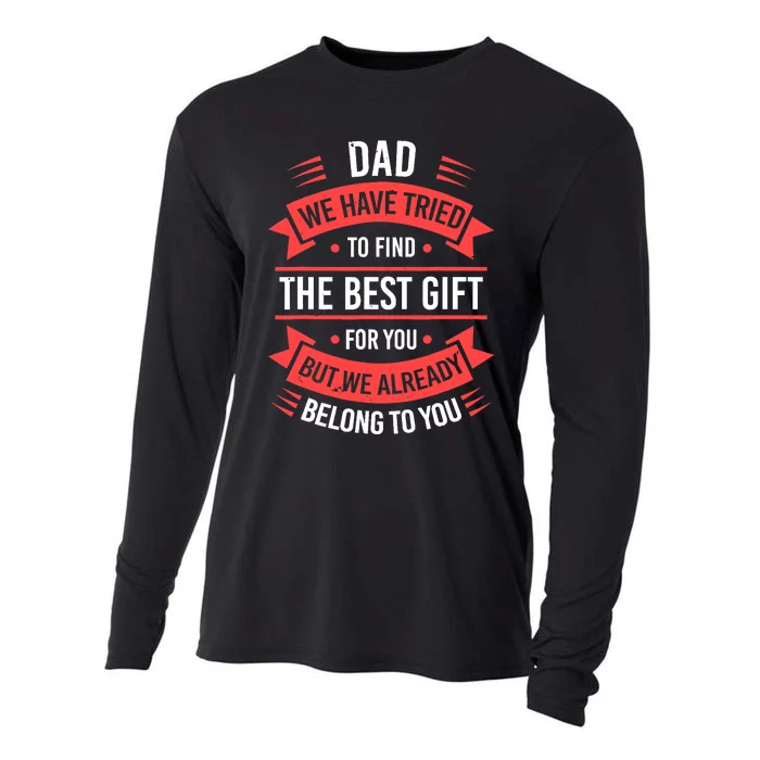 Fathers Day For Dad From Daughter Son Wife Funny Dad Cooling Performance Long Sleeve Crew