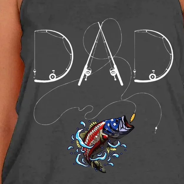 Fisherman Dad Fishing Enthusiast Fish Lover Daddy Father Women's Knotted Racerback Tank