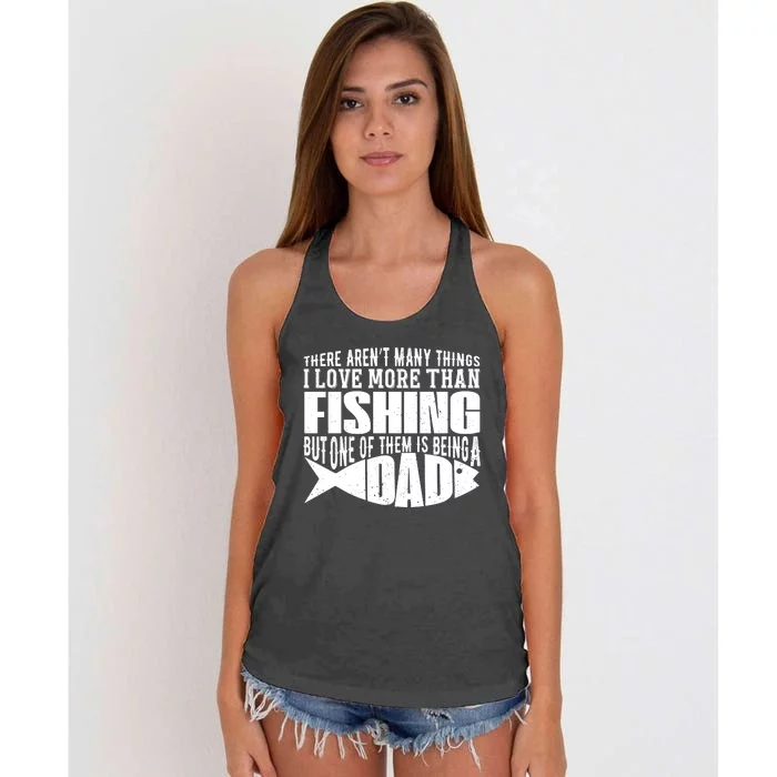 Fishing Dad ,Father's Day T Women's Knotted Racerback Tank