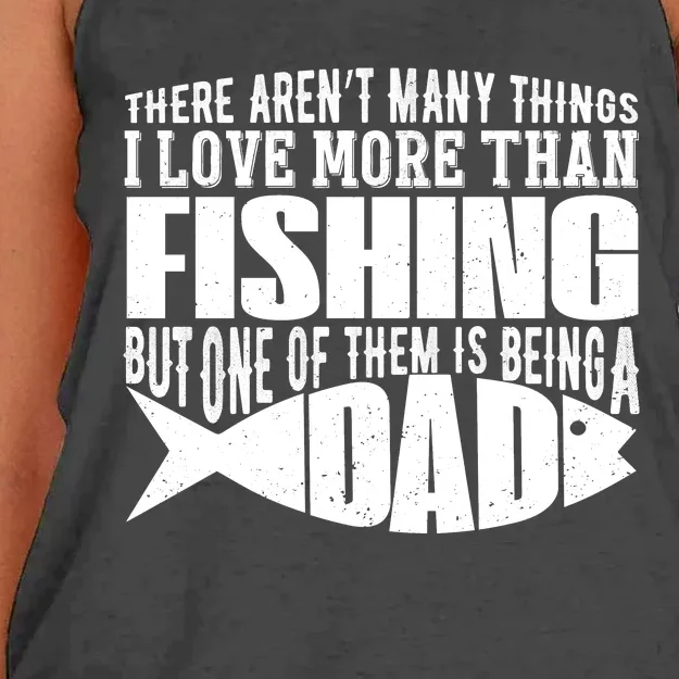 Fishing Dad ,Father's Day T Women's Knotted Racerback Tank