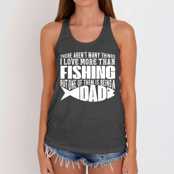 Fishing Dad ,Father's Day T Women's Knotted Racerback Tank