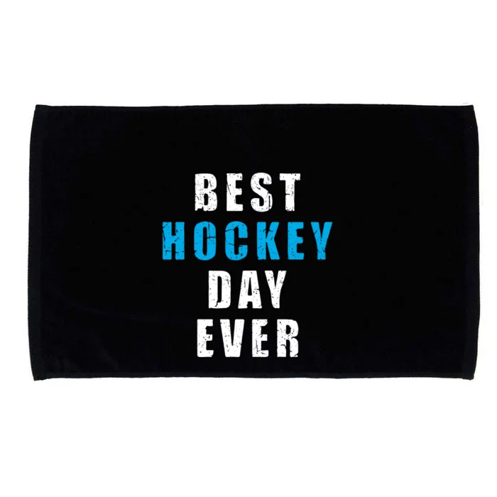 Father's Day Funny BEST HOCKEY DAY EVER Gift Microfiber Hand Towel