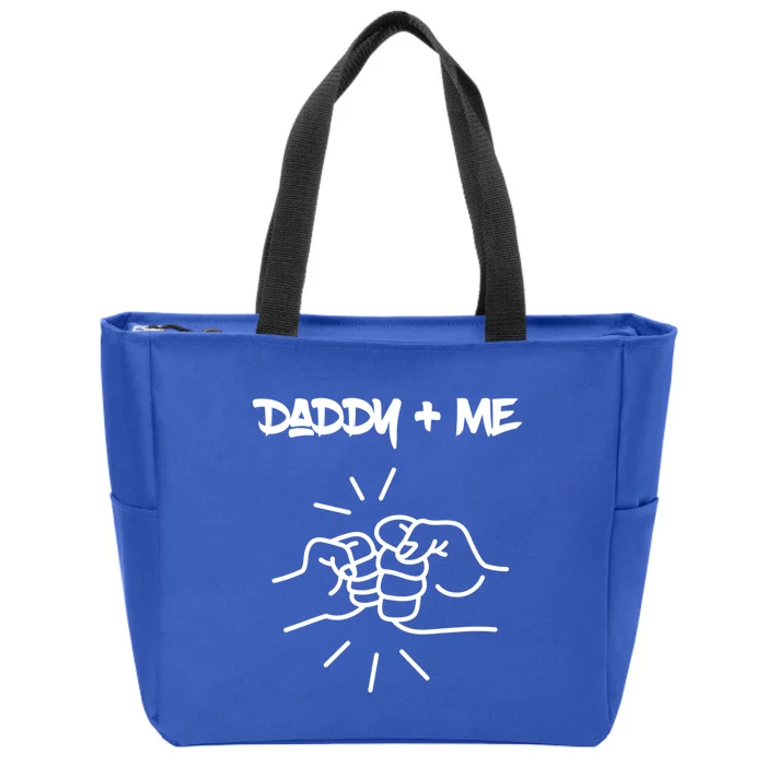 Fathers Day Fist Bump Handshake Son Respect Fatherhood Cool Gift Zip Tote Bag