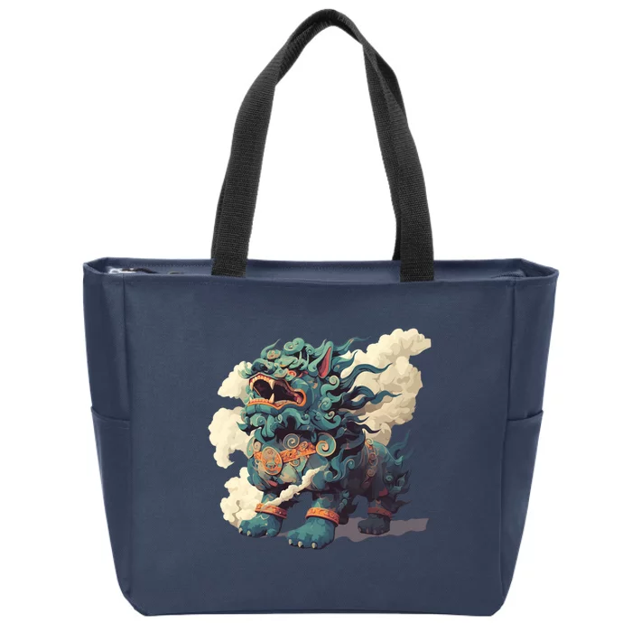 Foo Dog Zip Tote Bag