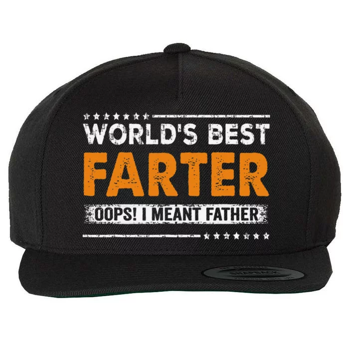 Father's Day Funny World's Best Farter I Mean Father Wool Snapback Cap