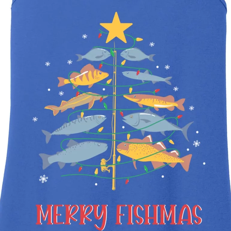 FatherS Day Fishing Rod Merry Fishmas Great Gift Ladies Essential Tank