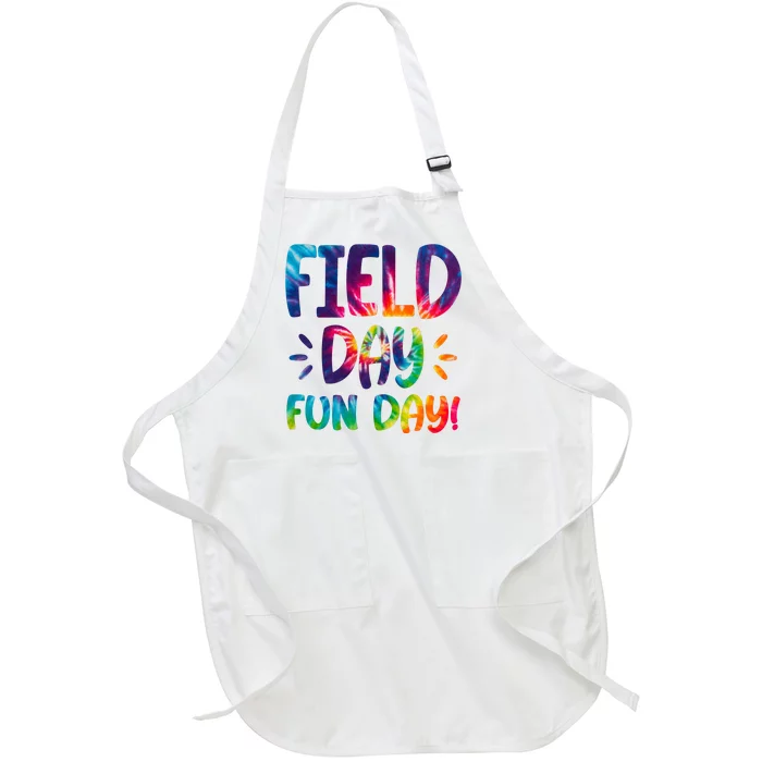 Field Day Fun Day Colorful Tie Dye Full-Length Apron With Pocket