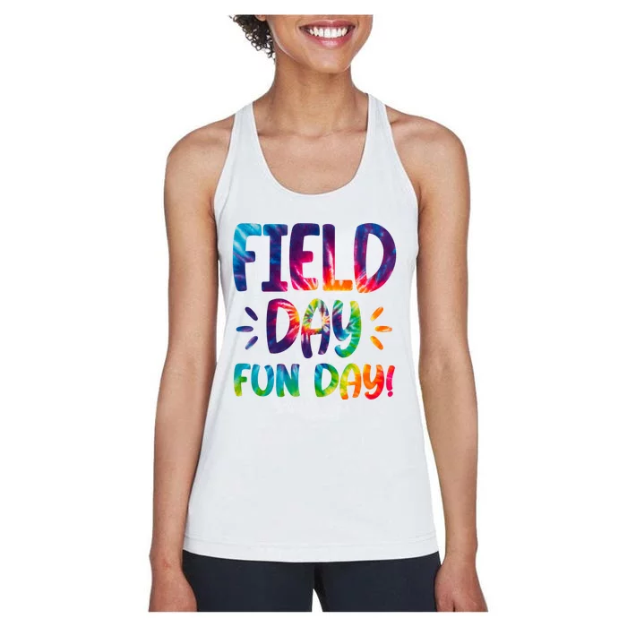 Field Day Fun Day Colorful Tie Dye Women's Racerback Tank