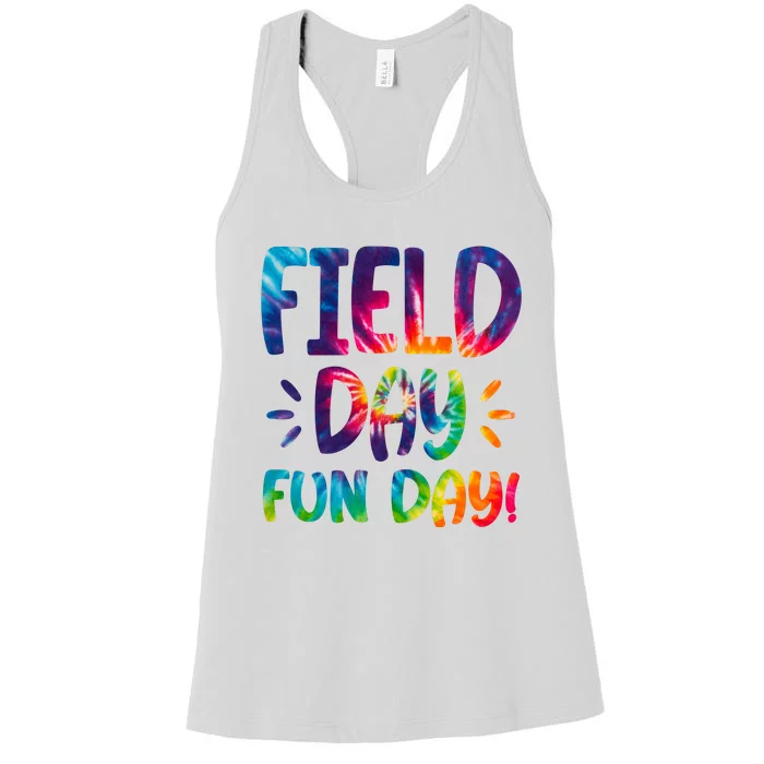 Field Day Fun Day Colorful Tie Dye Women's Racerback Tank