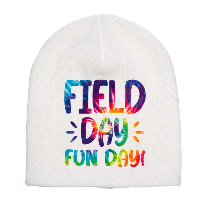 Field Day Fun Day Colorful Tie Dye Short Acrylic Beanie