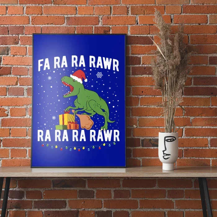 Funny Dinosaur Fa Ra Ra Rawr Santa T Rex Christmas Cute Gift Poster