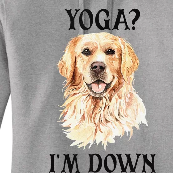 Funny Downward Facing Dog Yoga Gift With A Golden Retriever Women's Pullover Hoodie