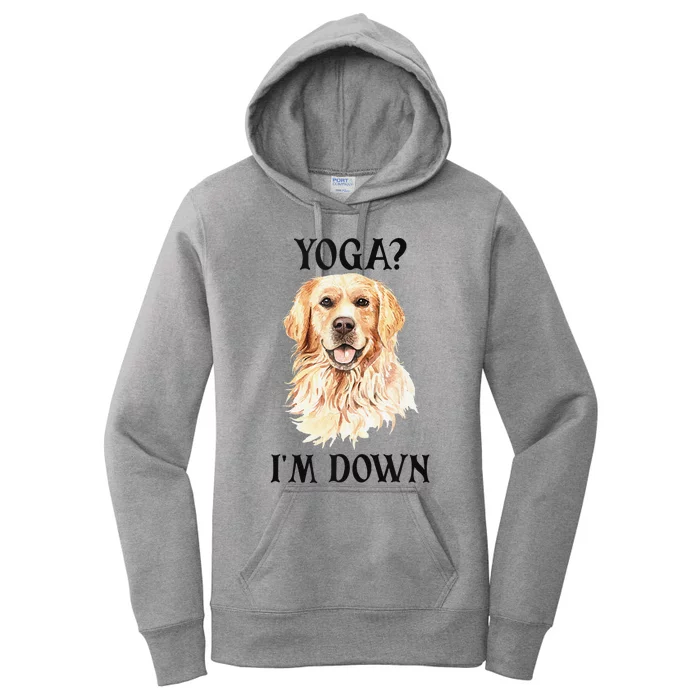 Funny Downward Facing Dog Yoga Gift With A Golden Retriever Women's Pullover Hoodie