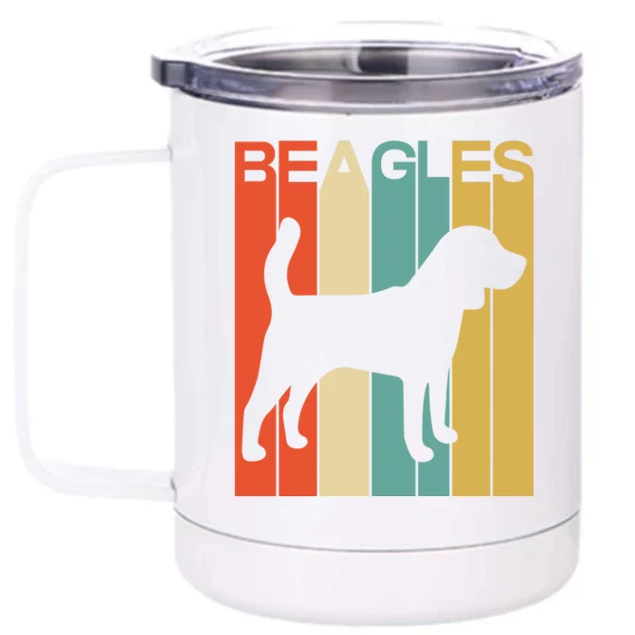 Funny Dog Funny Beagles Retro Dog Lover Dog Christmas Front & Back 12oz Stainless Steel Tumbler Cup