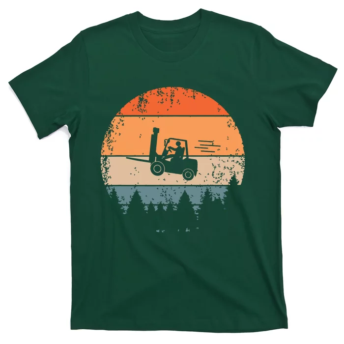 Forklift Driver Flying Forklifter Retro ForkLift Truck T-Shirt