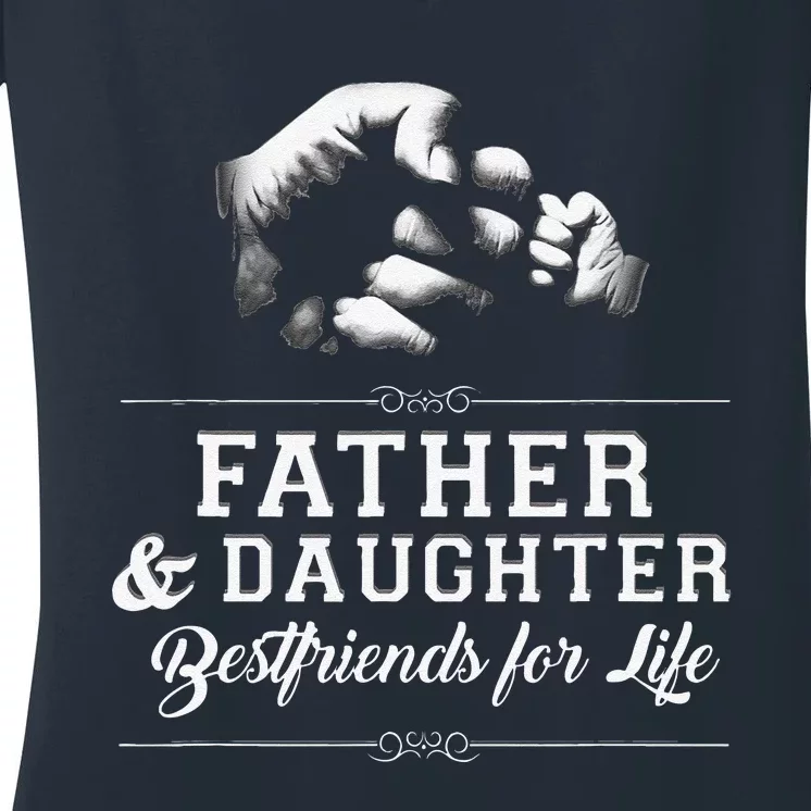 Father Daughter Friends Fist Bump Dad Fathers Day T Women's V-Neck T-Shirt