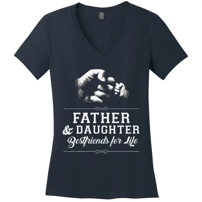 Father Daughter Friends Fist Bump Dad Fathers Day T Women's V-Neck T-Shirt