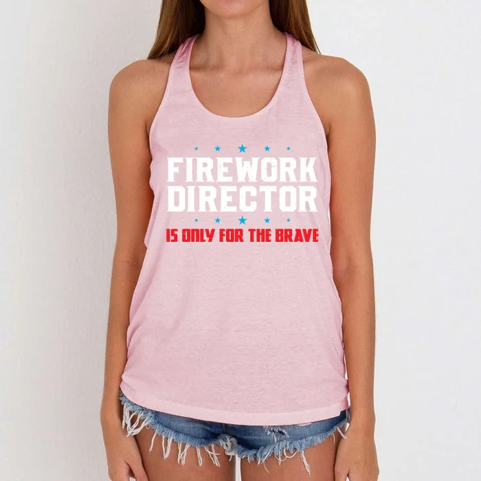 Firework Director For The Brave Firework Director Gift Women's Knotted Racerback Tank